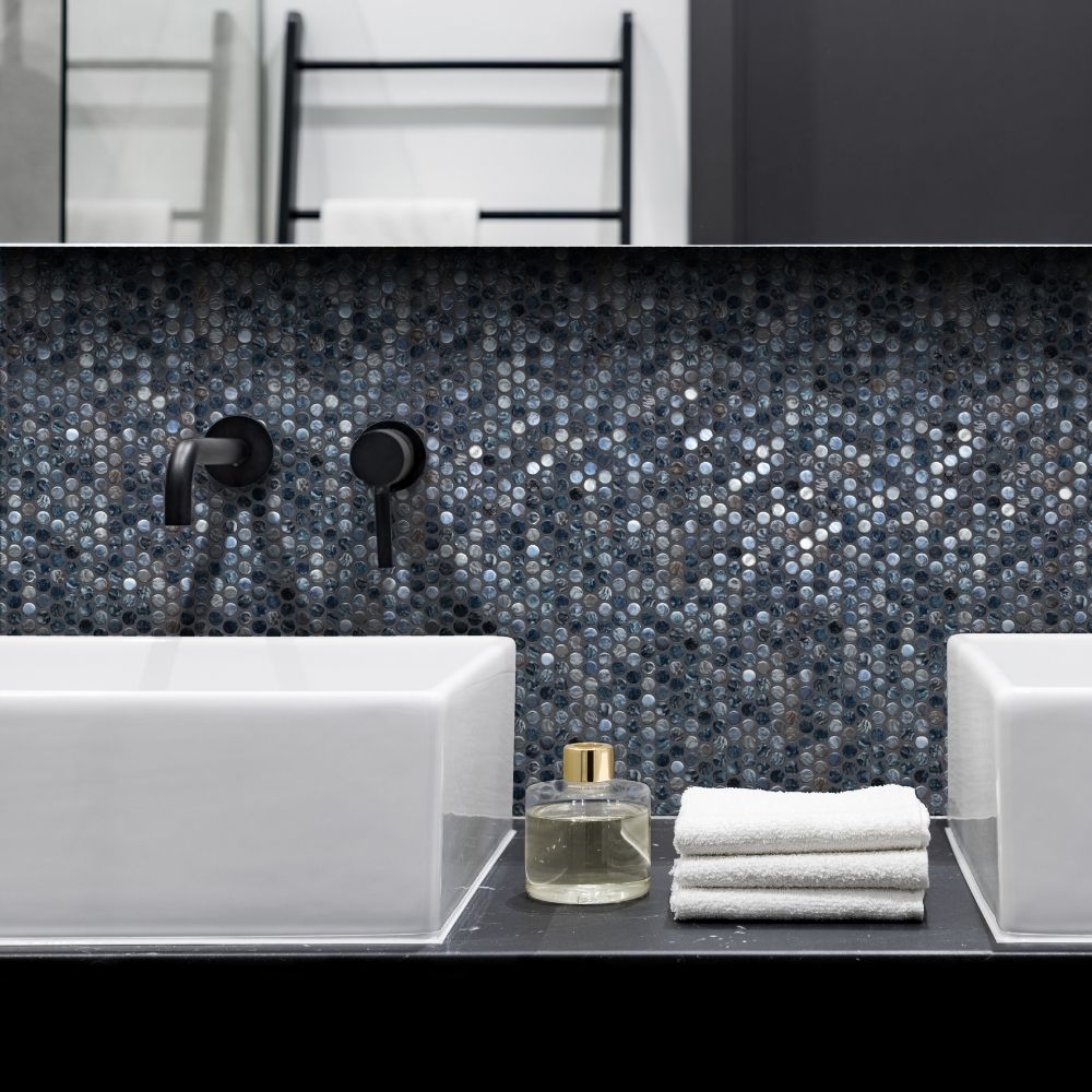 Eterna Penny 12"x12" Recycled Glass Mosaic Tile