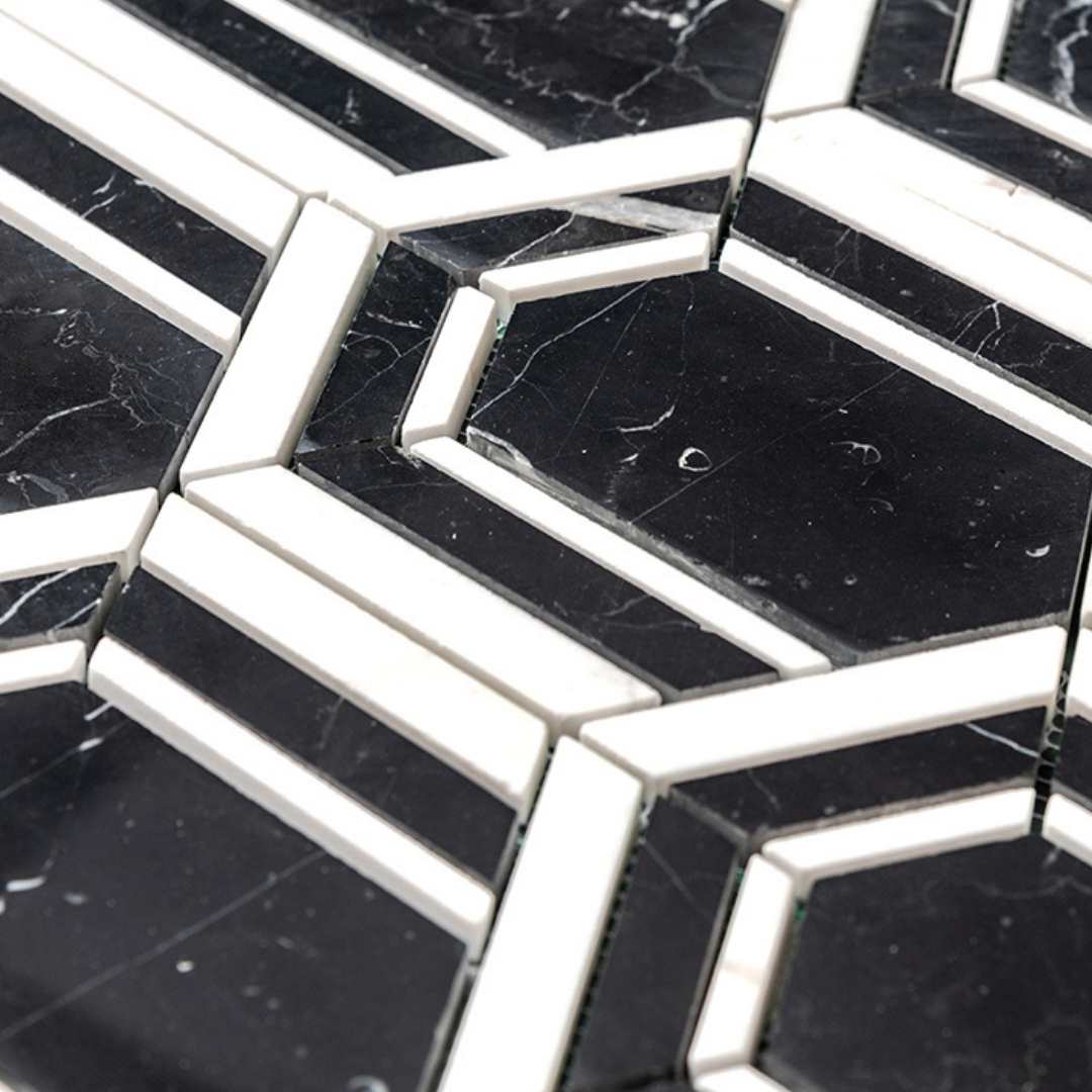 Argos Peak Hexagon Nero Marble 0.83sf/sh