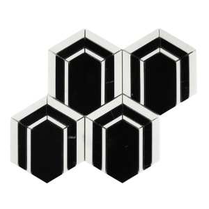 Argos Peak Hexagon Nero Marble 0.83sf/sh