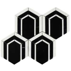 Argos Peak Hexagon Nero Marble 0.83sf/sh
