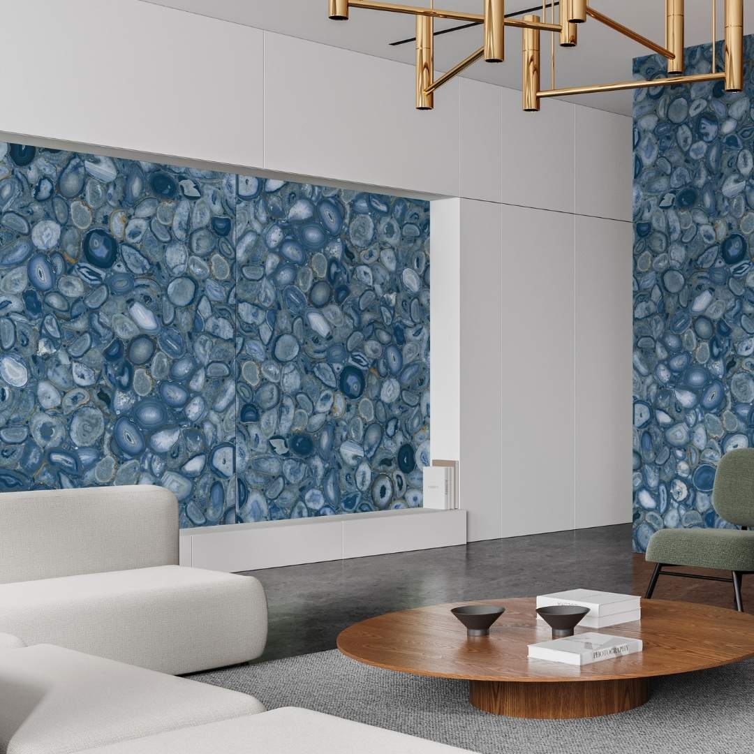 Geode 24" x 48" Blue Polished Porcelain Wall & Floor Tile