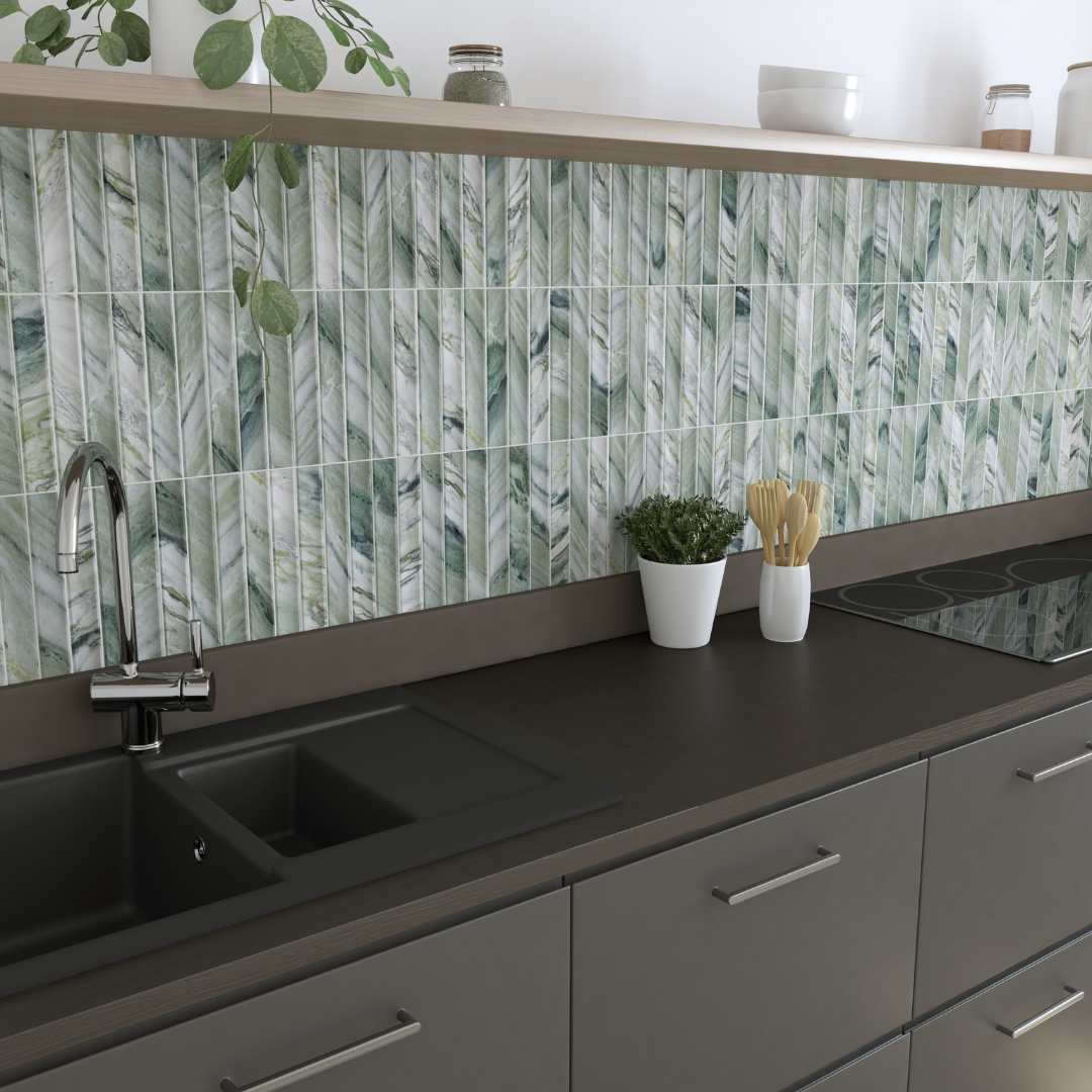 Lyrical 4.5" x 9" Matte Porcelain Fluted Wall Tile