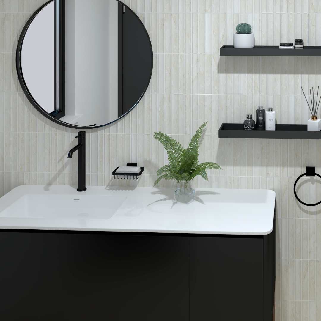 Lyrical 4.5" x 9" Matte Porcelain Fluted Wall Tile