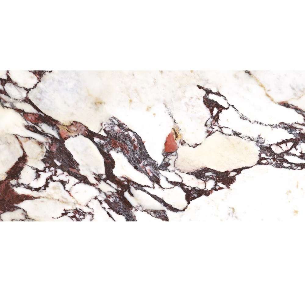 Cala Rosso 12" x 24" Glossy Porcelain Marble Look Wall & Floor Tile