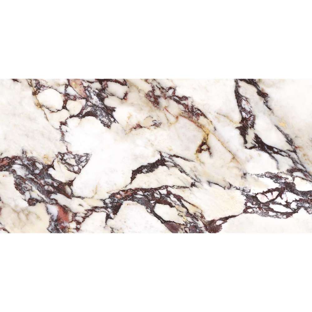 Cala Rosso 24" x 48" Glossy Porcelain Marble Look Wall & Floor Tile