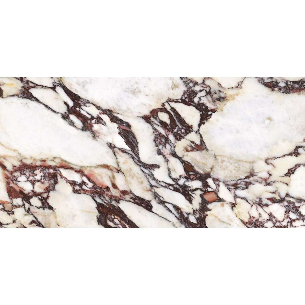 Cala Rosso 24" x 48" Glossy Porcelain Marble Look Wall & Floor Tile