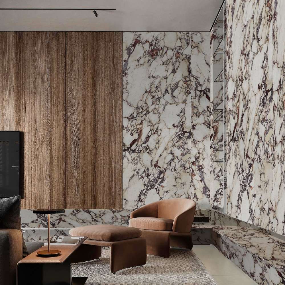 Cala Rosso 24" x 48" Glossy Porcelain Marble Look Wall & Floor Tile