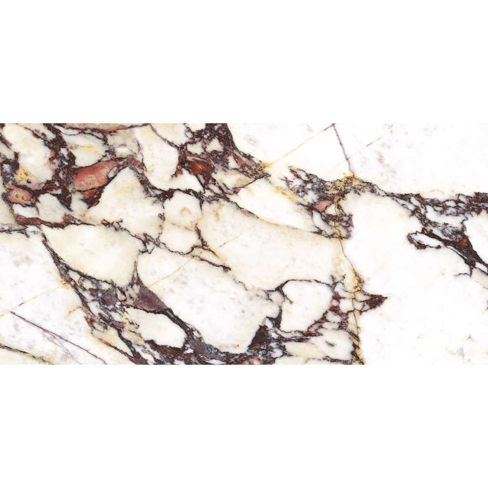 Cala Rosso 24" x 48" Glossy Porcelain Marble Look Wall & Floor Tile