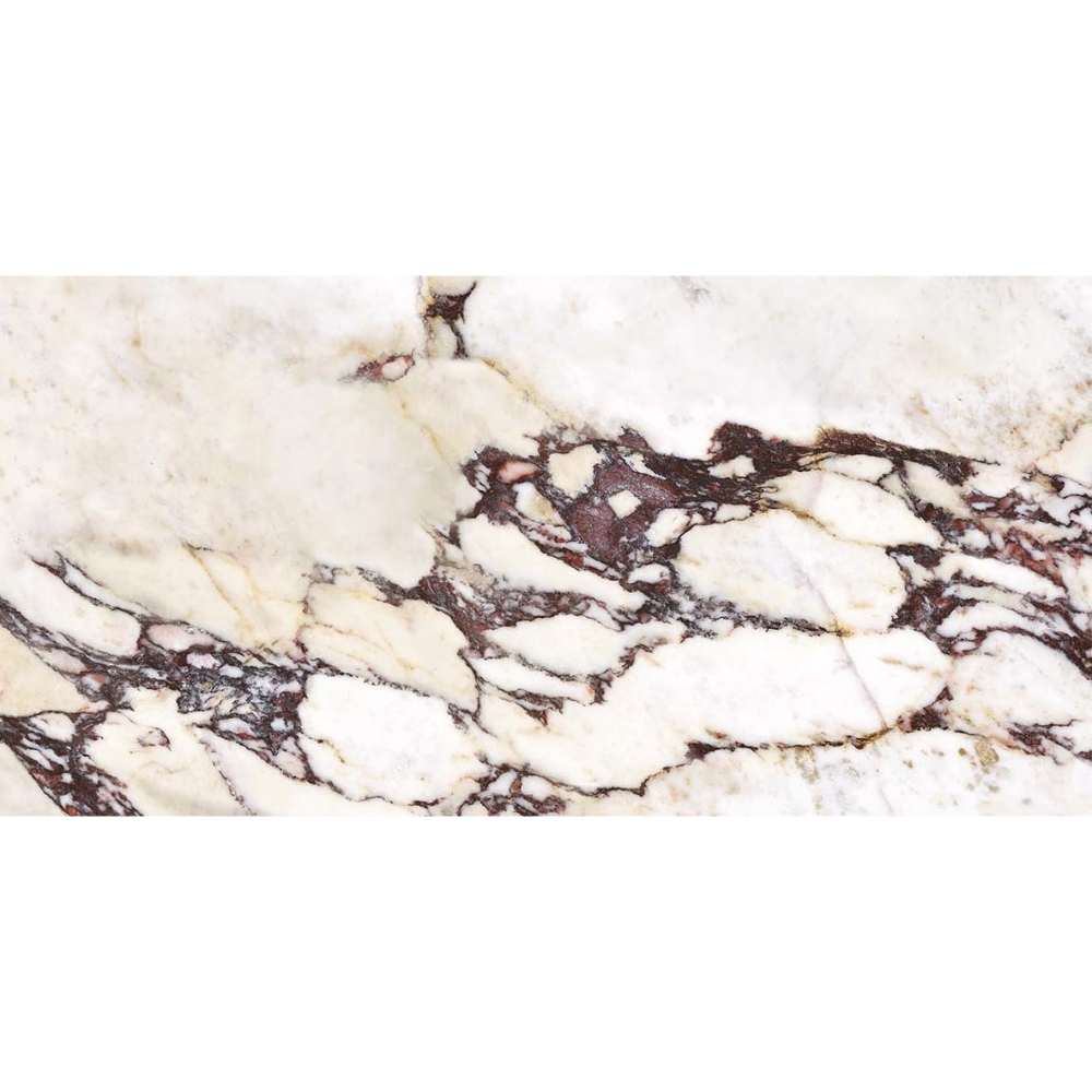 Cala Rosso 24" x 48" Glossy Porcelain Marble Look Wall & Floor Tile