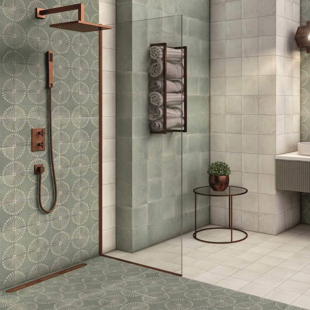 Amanecer 8" x 8" Satin Porcelain Patterned Floor & Wall Tile