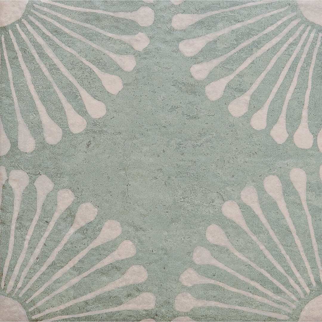 Amanecer 8" x 8" Satin Porcelain Patterned Floor & Wall Tile