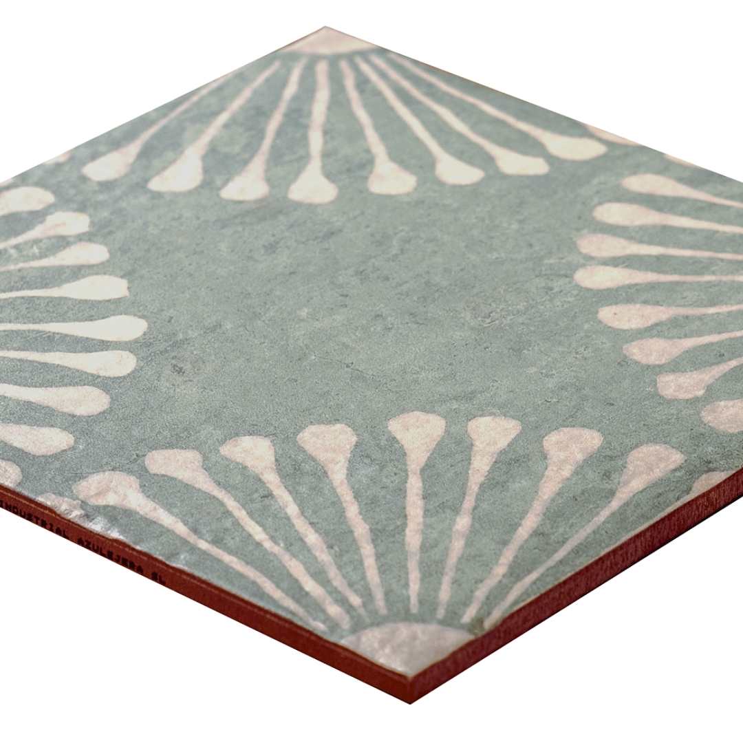 Amanecer 8" x 8" Satin Porcelain Patterned Floor & Wall Tile