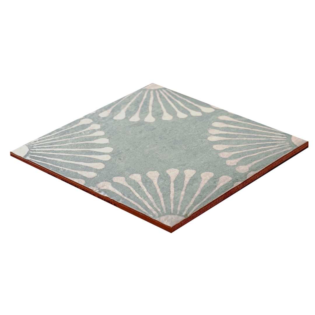 Amanecer 8" x 8" Satin Porcelain Patterned Floor & Wall Tile