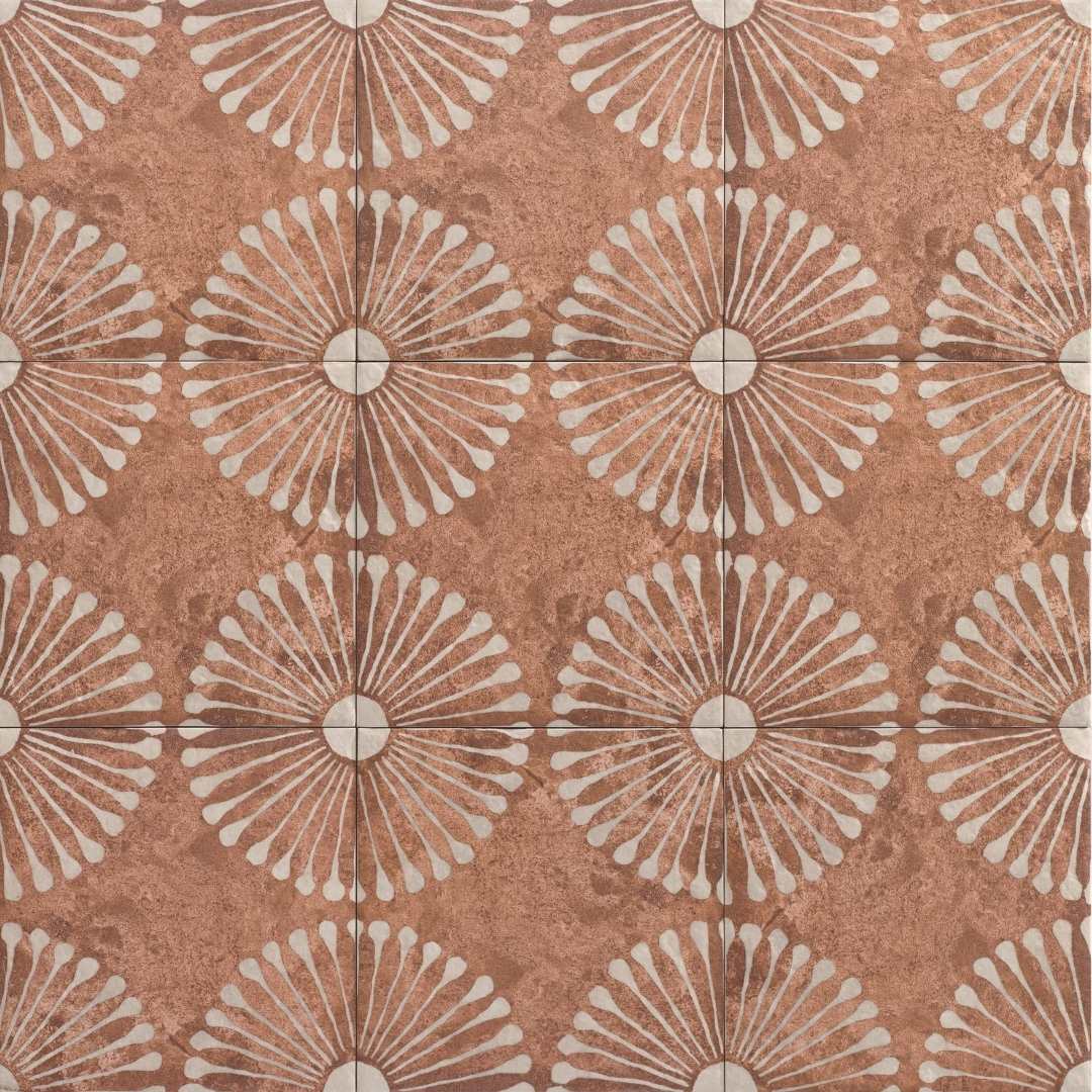 Amanecer 8" x 8" Satin Porcelain Patterned Floor & Wall Tile