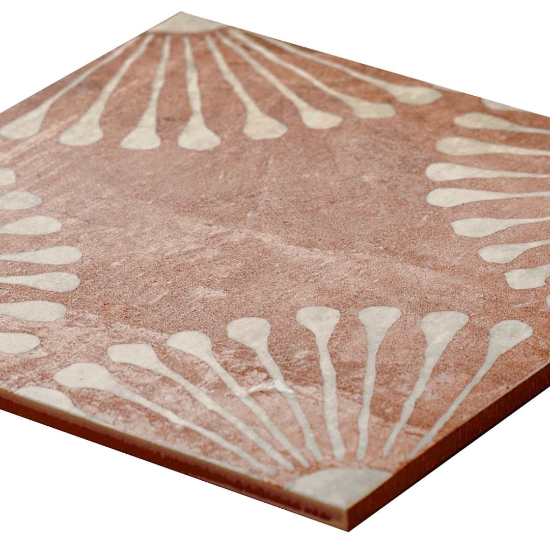 Amanecer 8" x 8" Satin Porcelain Patterned Floor & Wall Tile