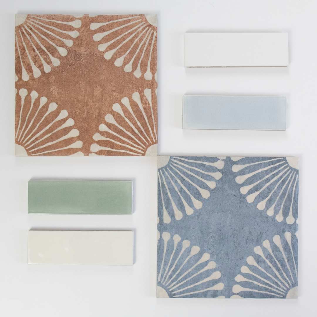 Amanecer 8" x 8" Satin Porcelain Patterned Floor & Wall Tile