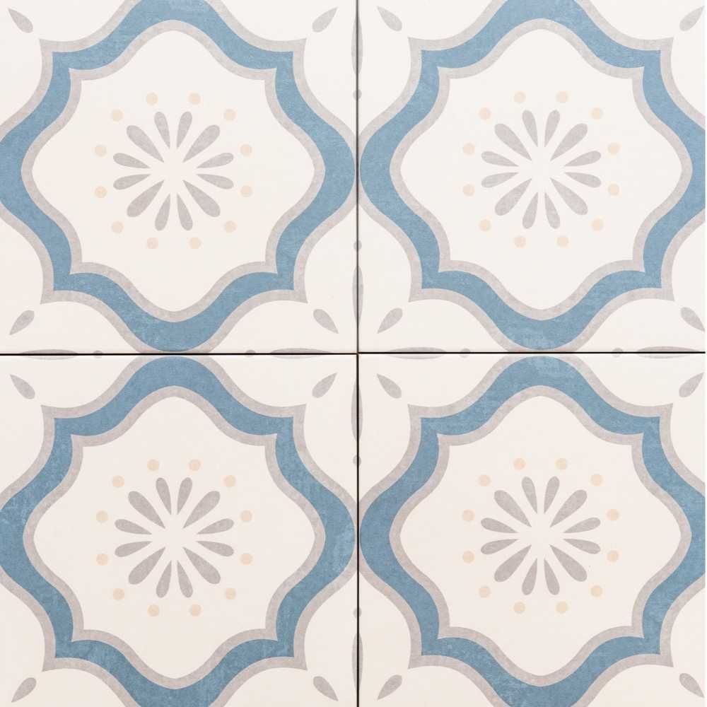DaVinci 7.9" x 7.9" Porcelain Patterned Spanish/Moroccan Wall & Floor Tile