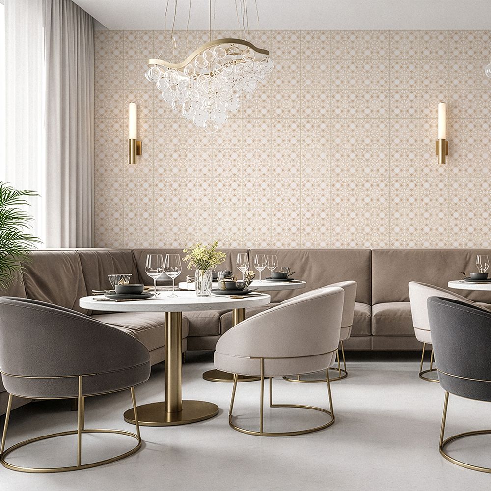 Pageant 9"x9" Crema Porcelain Matte Tile