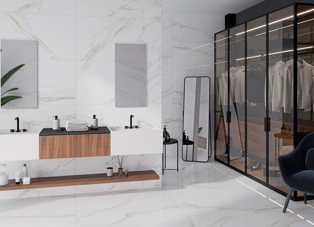 Altea 24"x48" Bianco Porcelain Polished Tile