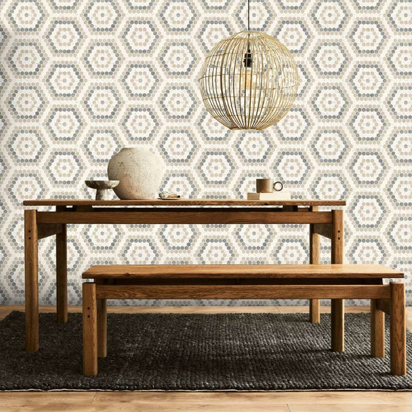 Eterna Hex 1" x 1" Blend Pattern Glass Matte Mosaic