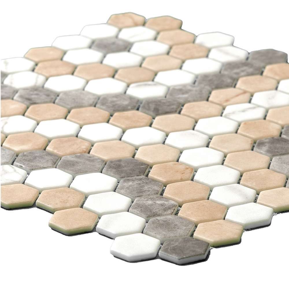 Eterna Hex 1" x 1" Blend Pattern Glass Matte Mosaic