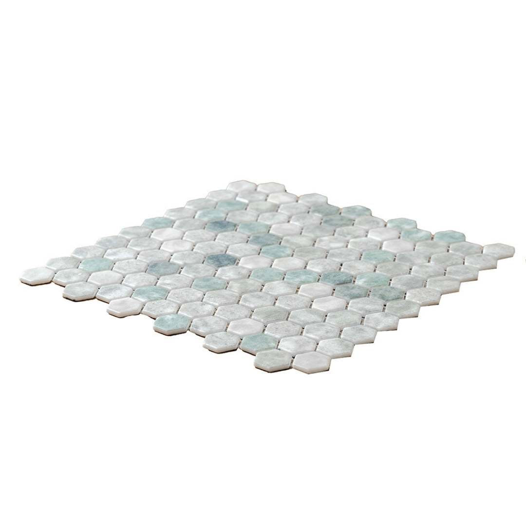 Eterna Hex 1" x 1" Shabby Green Glass Matte Mosaic
