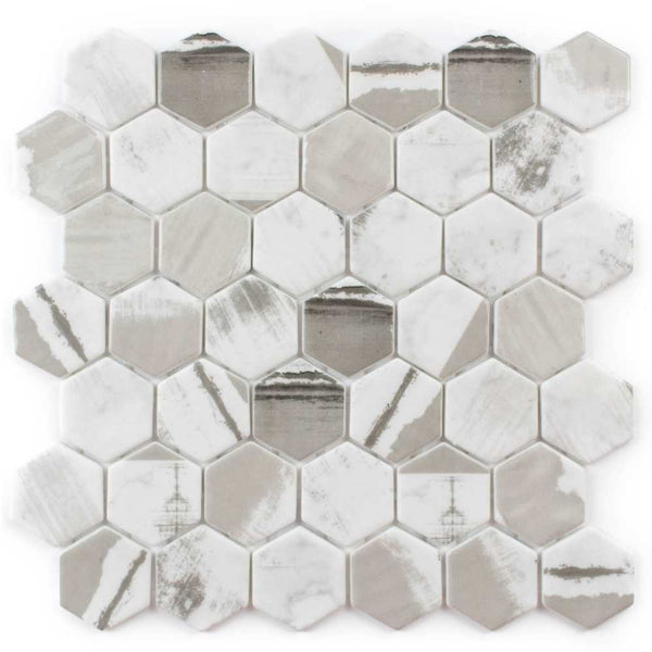 Eterna Hex 2" x 2" Alaia Recycled Glass Matte Mosaic