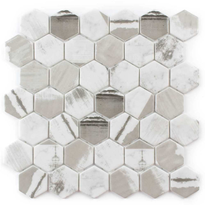 Eterna Hex 2" x 2" Alaia Recycled Glass Matte Mosaic
