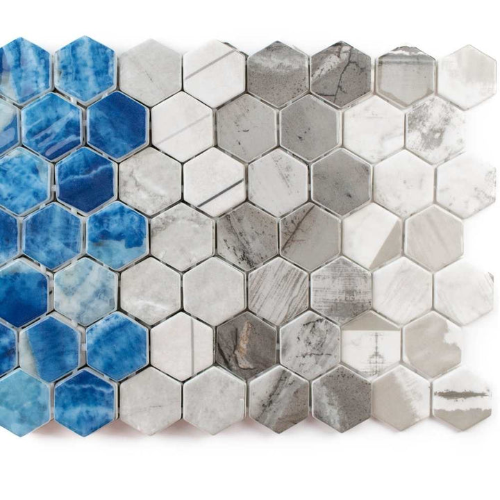 Eterna Hex 2"x2" Recycled Glass Matte Mosaic