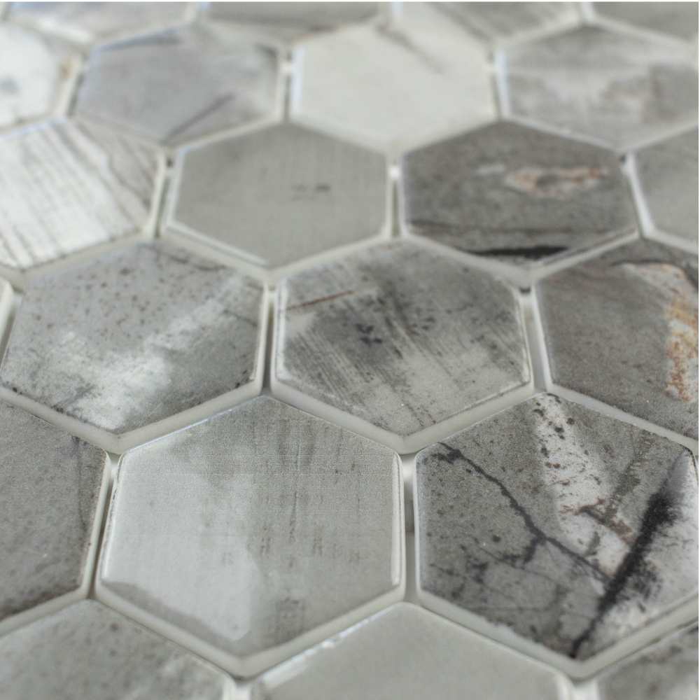 Eterna Hex 2" x 2" Denver Recycled Glass Matte Mosaic
