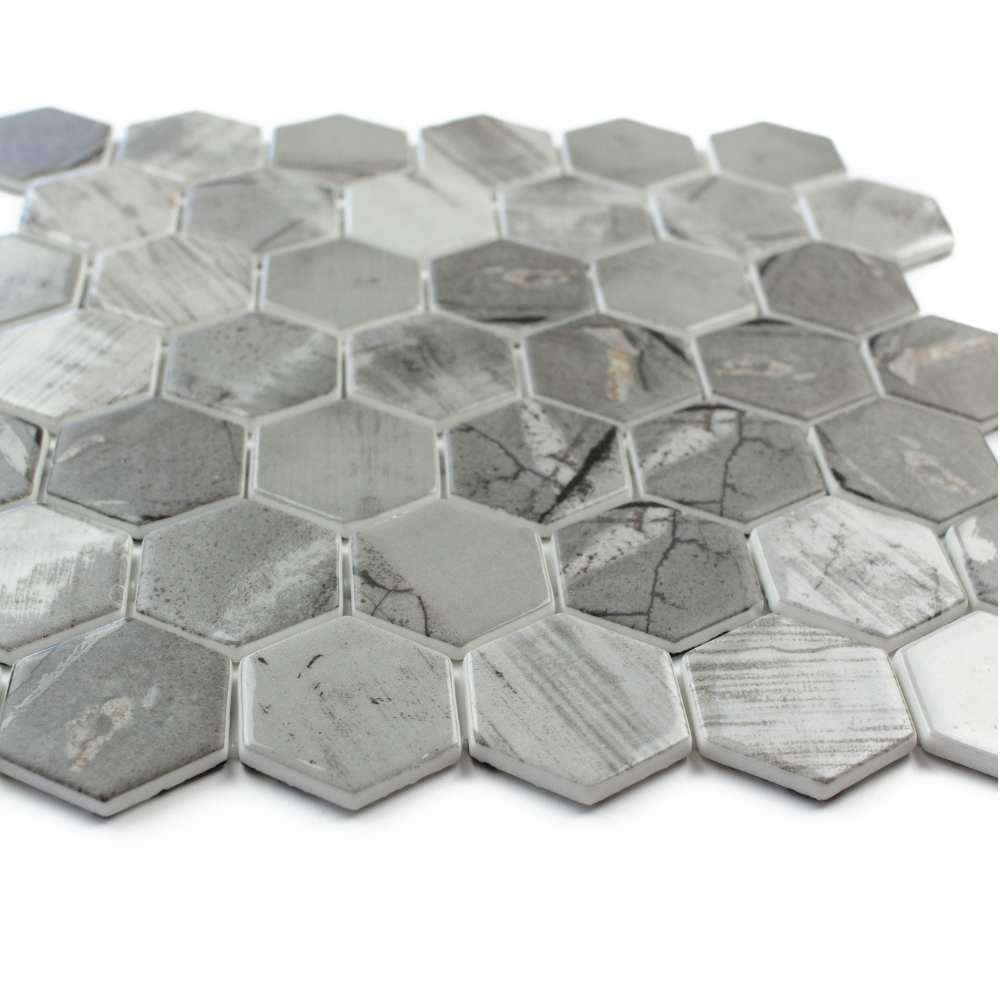 Eterna Hex 2" x 2" Denver Recycled Glass Matte Mosaic