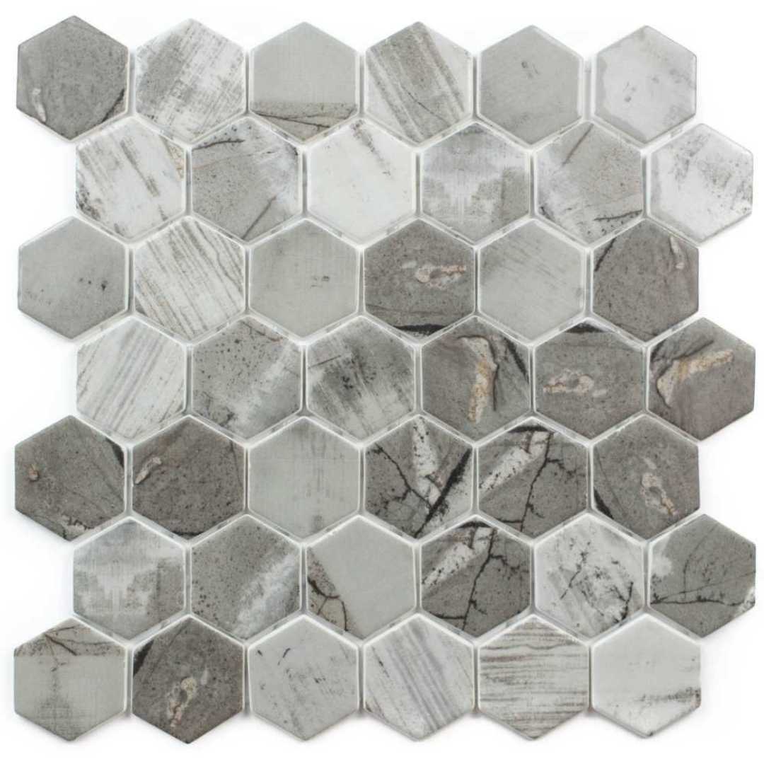 Eterna Hex 2" x 2" Denver Recycled Glass Matte Mosaic