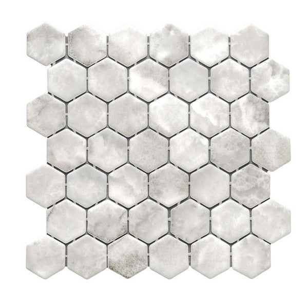 Eterna Hex 2" x 2" Onice Glass Matte Mosaic