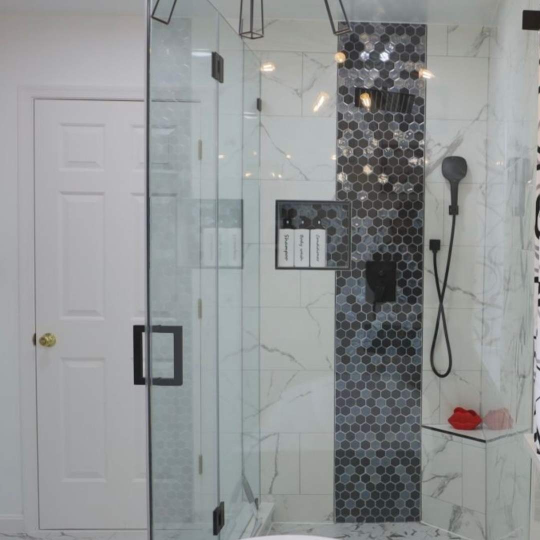 Eterna Big Hex 2"x2" Fosco Argent Recycled Glass Matte Mosaic
