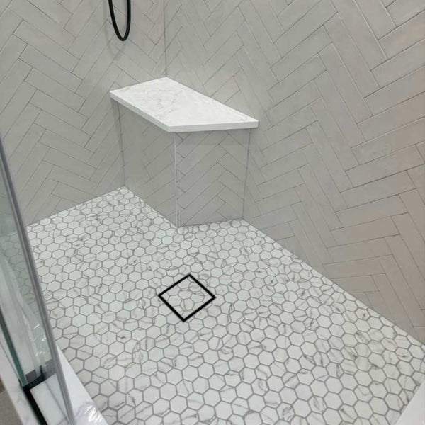 Eterna Big Hex 2" x 2" Venato Recycled Glass Matte Mosaic