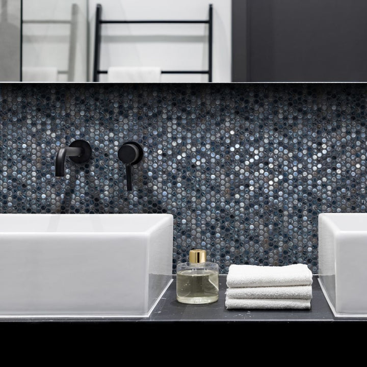 Eterna Penny 12"x12" Recycled Glass Mosaic Tile