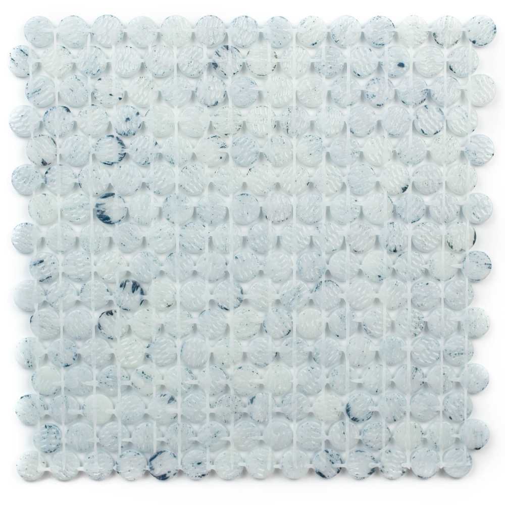 Eterna Penny Bluestone Recycled Glass Matte and Shiny Mosaic