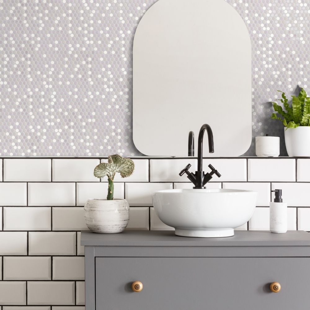 Eterna Penny 12"x12" Recycled Glass Mosaic Tile