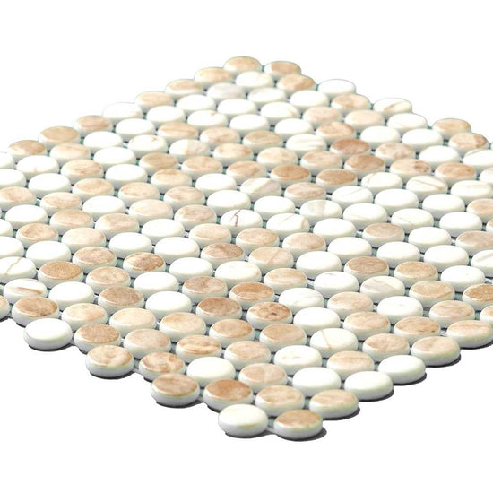 Eterna Penny Cream Blend Glass Matte and Shiny Mosaic