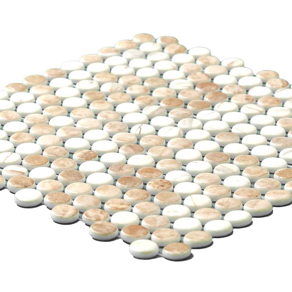 Eterna Penny Cream Blend Glass Matte and Shiny Mosaic