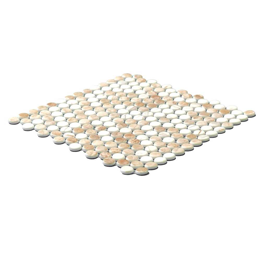 Eterna Penny Cream Blend Glass Matte and Shiny Mosaic