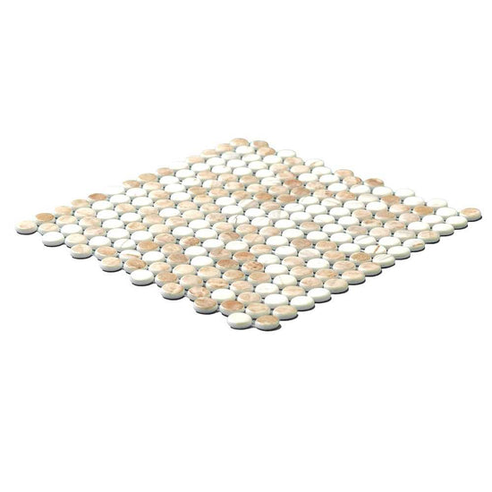 Eterna Penny Cream Blend Glass Matte and Shiny Mosaic