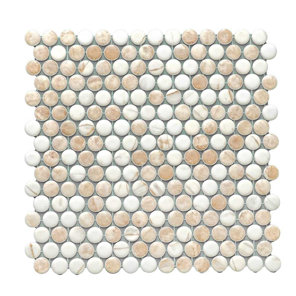 Eterna Penny Cream Blend Glass Matte and Shiny Mosaic