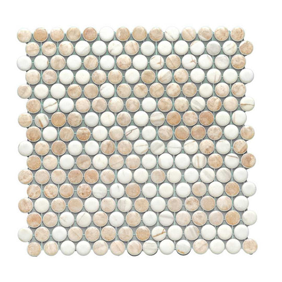 Eterna Penny Cream Blend Glass Matte and Shiny Mosaic