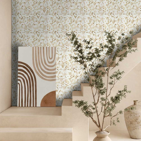 Eterna Penny Cream Blend Glass Matte and Shiny Mosaic