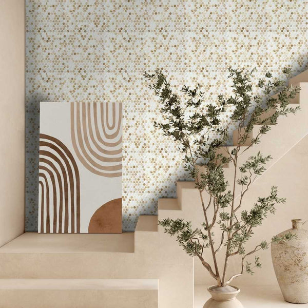 Eterna Penny Cream Blend Glass Matte and Shiny Mosaic