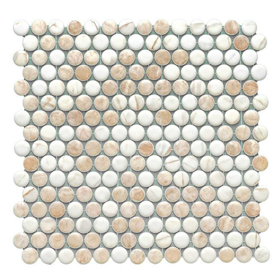 Eterna Penny 12"x12" Recycled Glass Mosaic Tile