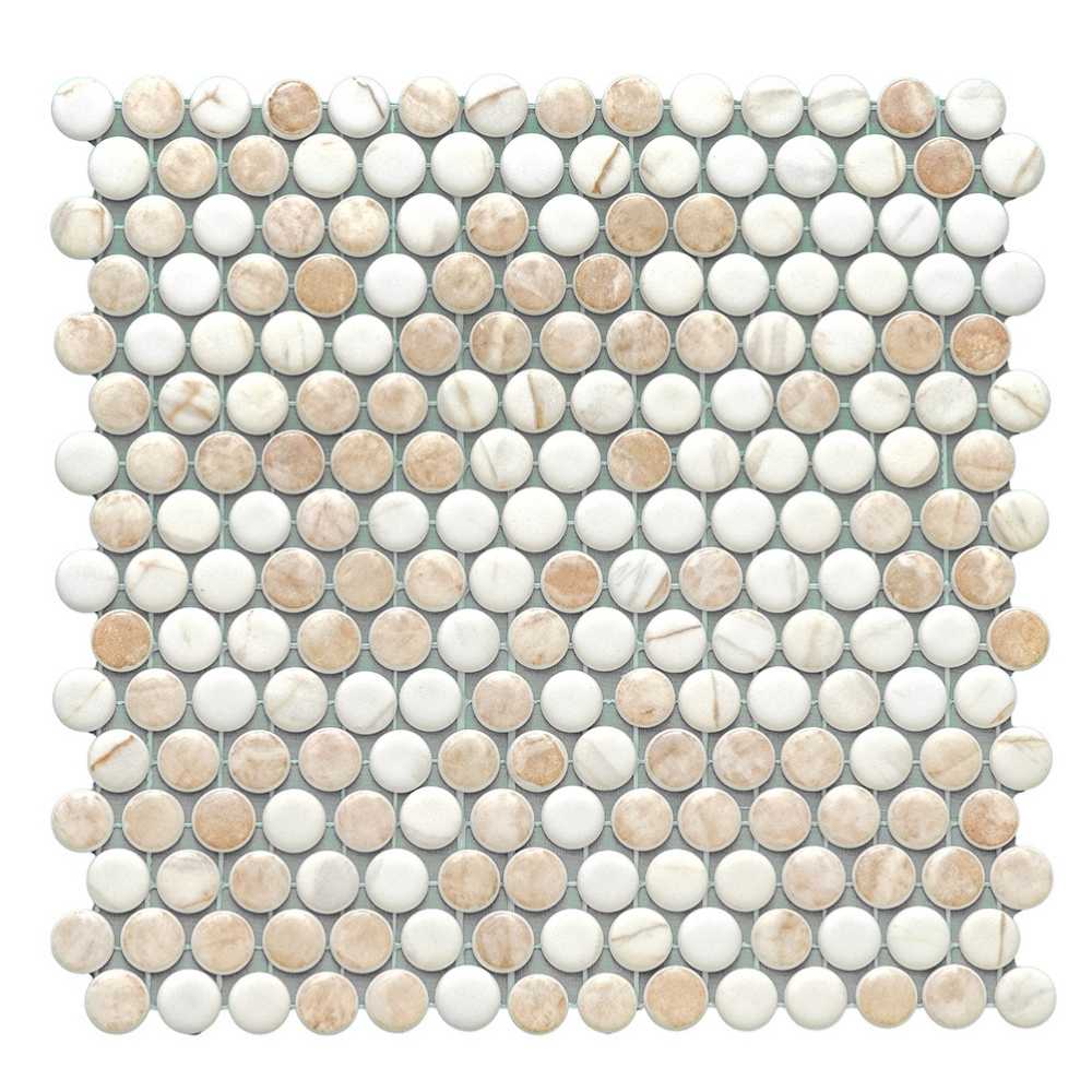 Eterna Penny Cream Blend Glass Matte and Shiny Mosaic