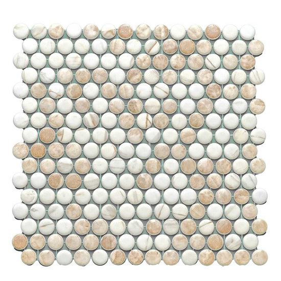 Eterna Penny 12"x12" Recycled Glass Mosaic Tile