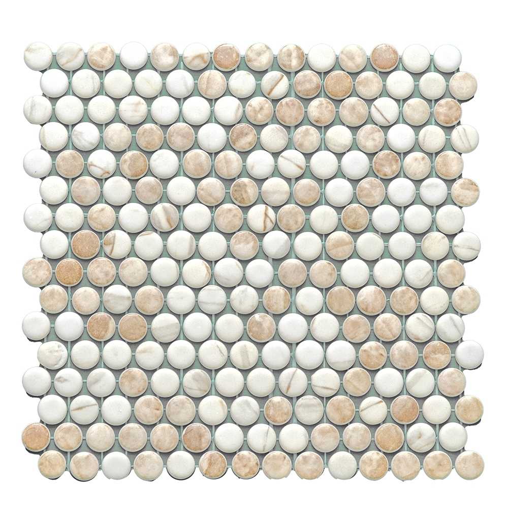 Eterna Penny Cream Blend Glass Matte and Shiny Mosaic